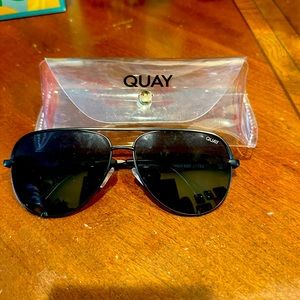 Quay High Key black aviator sunglasses
